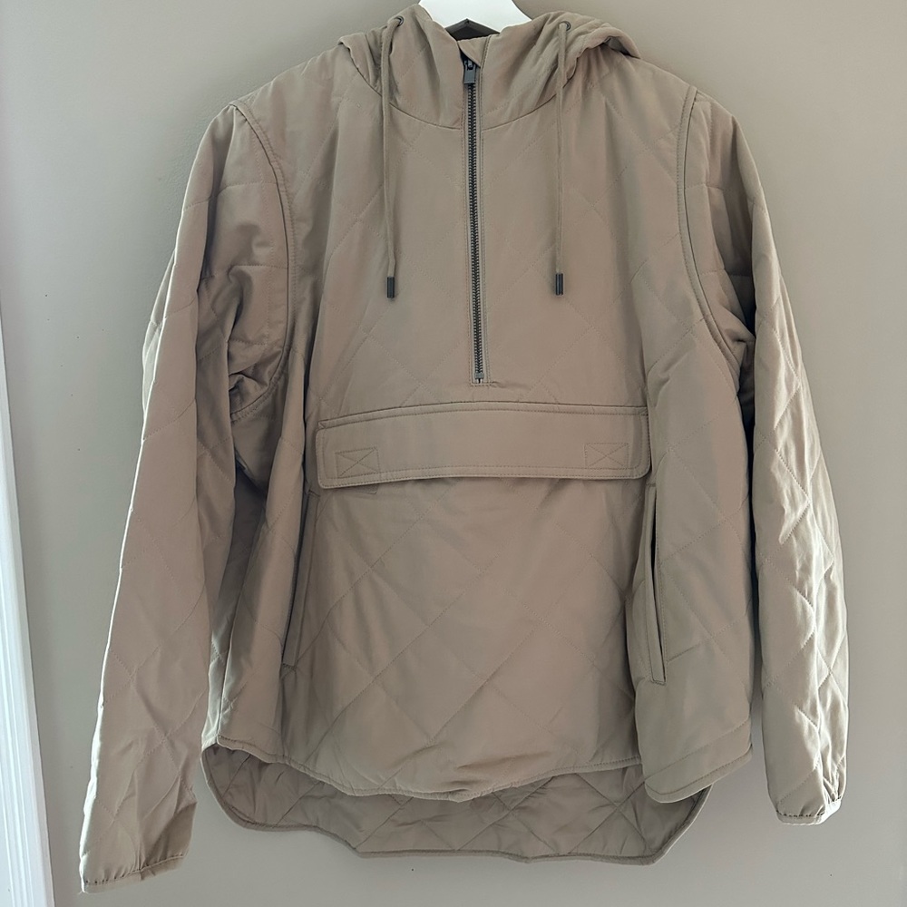 Banana Republic Quilted Half-Zip Hooded Anorak